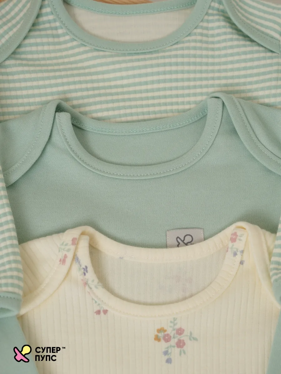 Боди 3 шт Супер Пупс нбр/3пр/бд/sk20/полоска/цветы - фото 28