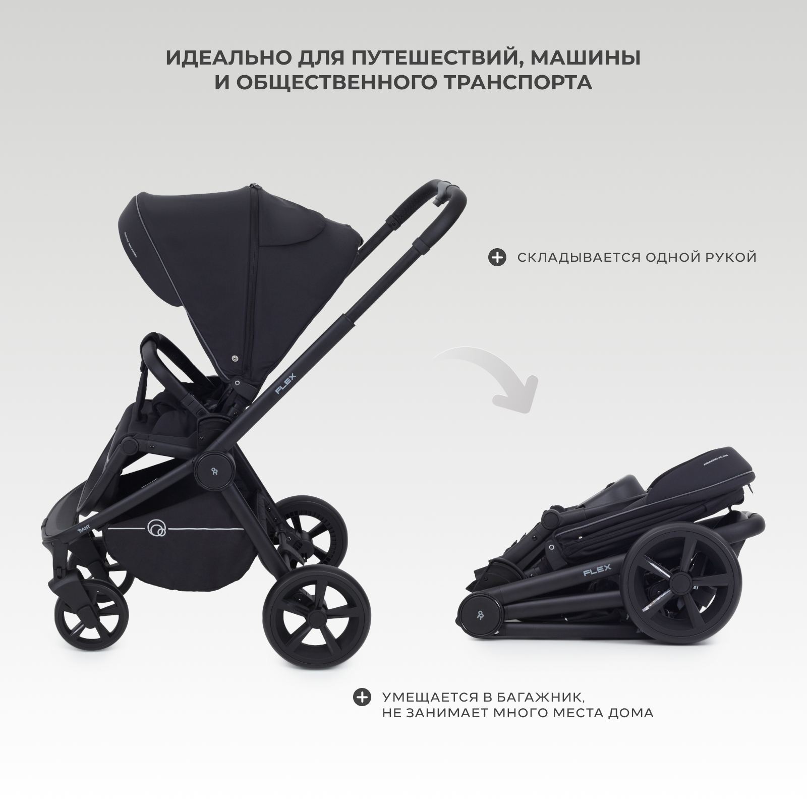 Коляска прогулочная Rant Flex черный - фото 10