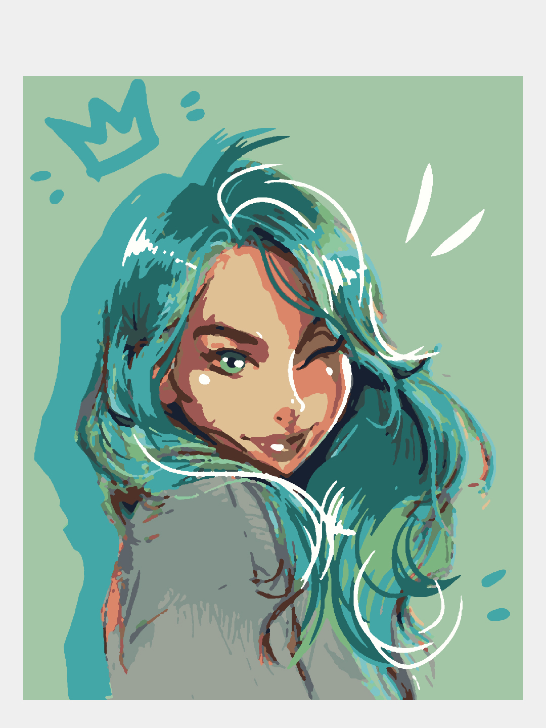 Картина по номерам Selfica Изумруд - фото 1