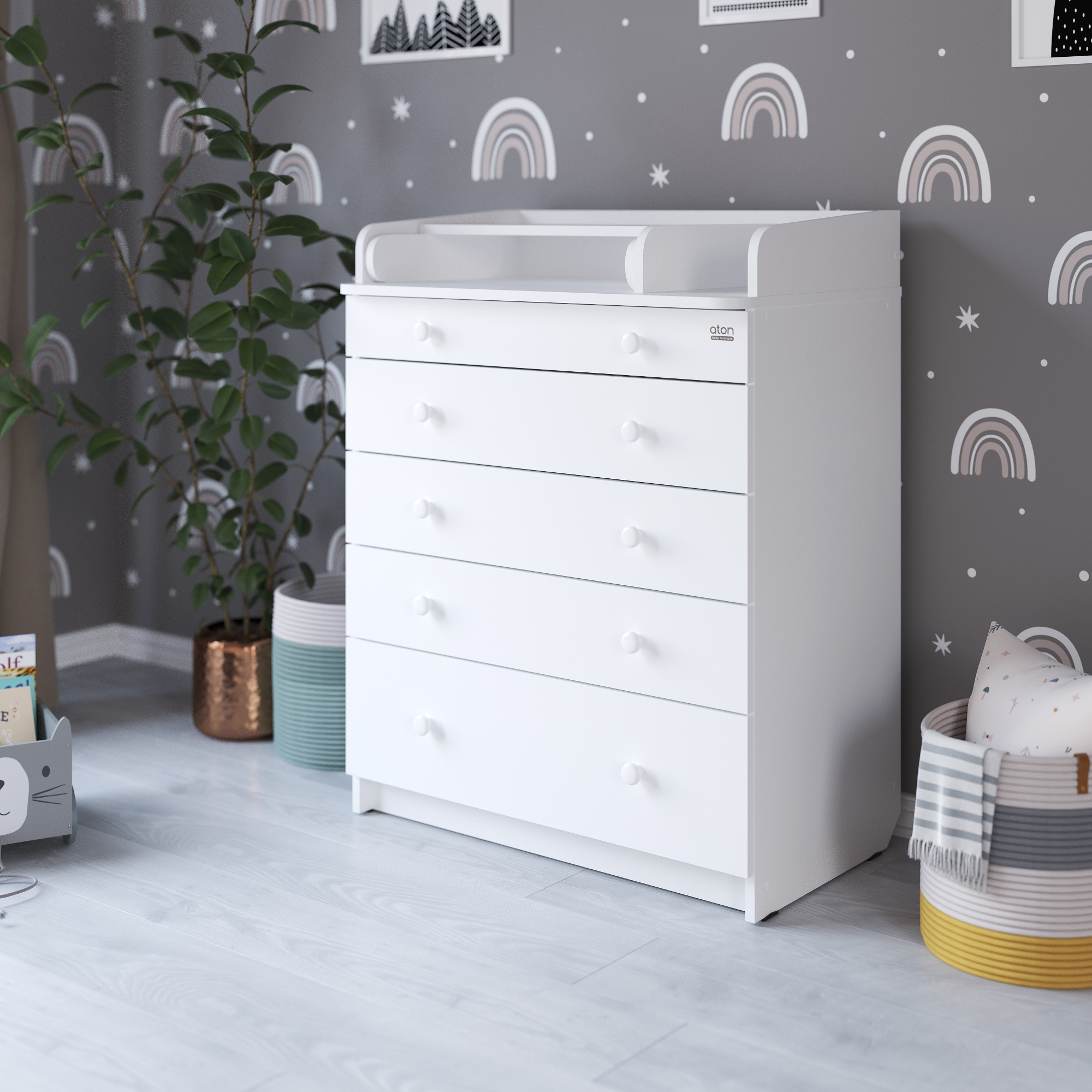 Комод пеленальный aton baby furniture Leo (белый) - фото 3