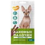 Лакомство для кошек Мнямс лакомые палочки с уткой и кроликом 3*5г