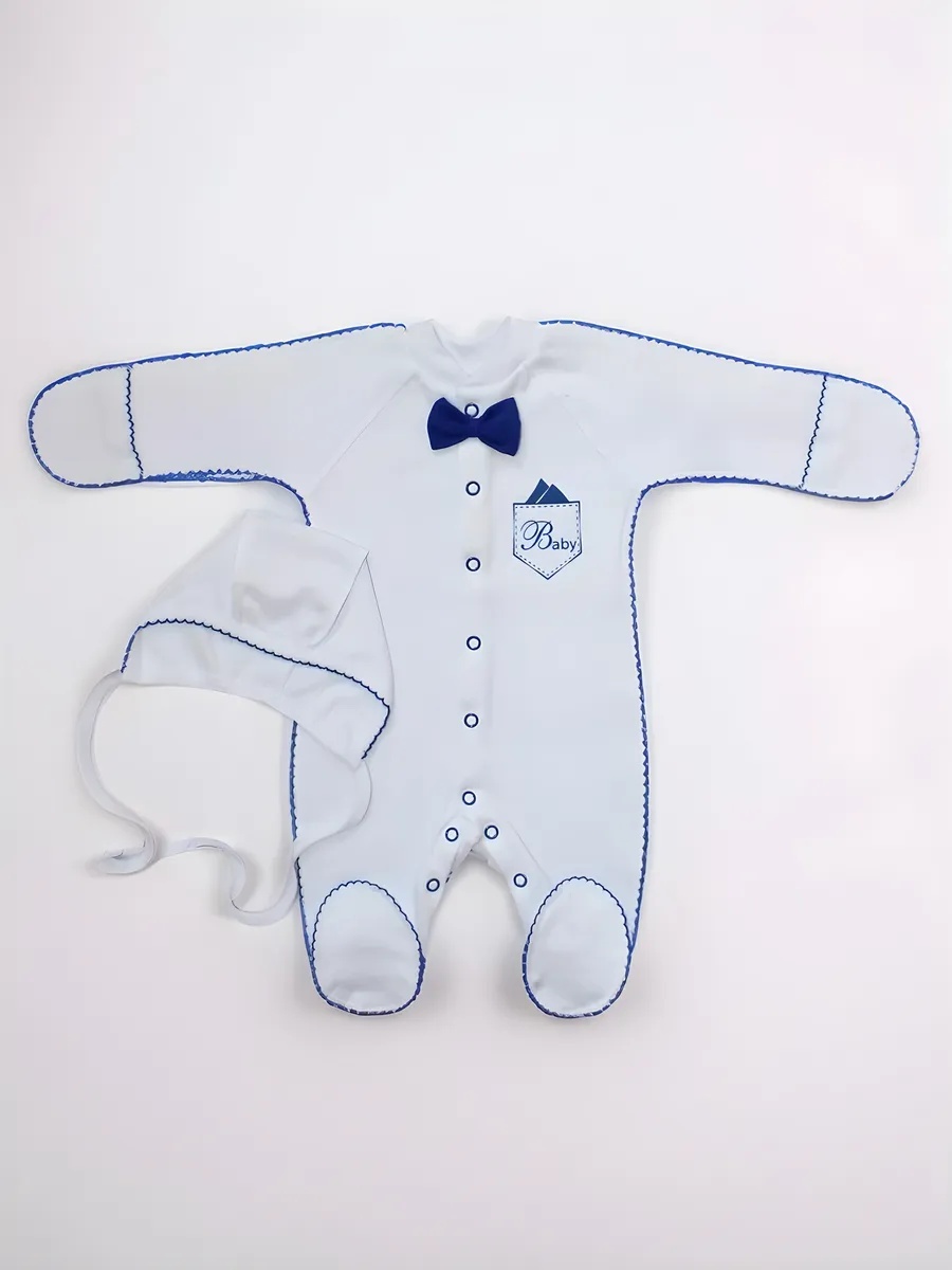 Комбинезон и чепчик Шустрая пчелка 503002КШ/BabyКарман - фото 1