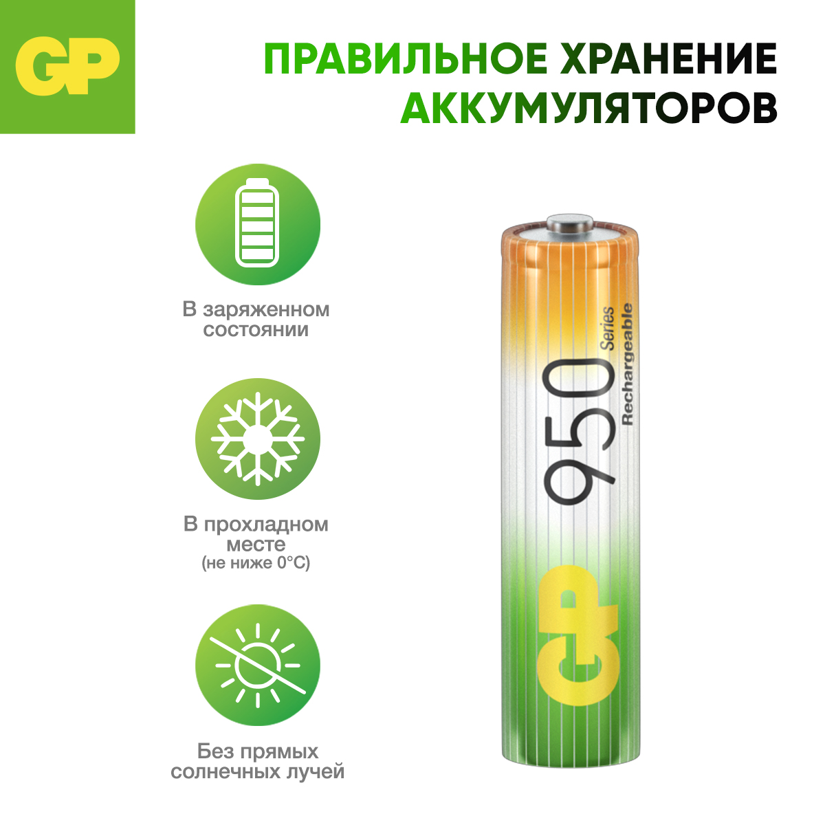 Перезаряжаемые аккумуляторы GP 95AAAHC AAA емкость 950 мАч - 4 шт в клемшеле - фото 8