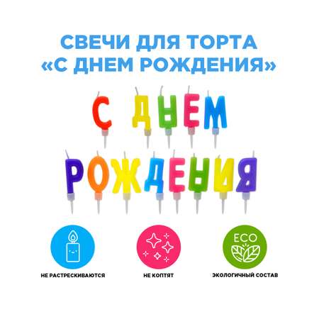 Свечи для торта \"С днем рождения !\" Paterra 401-033