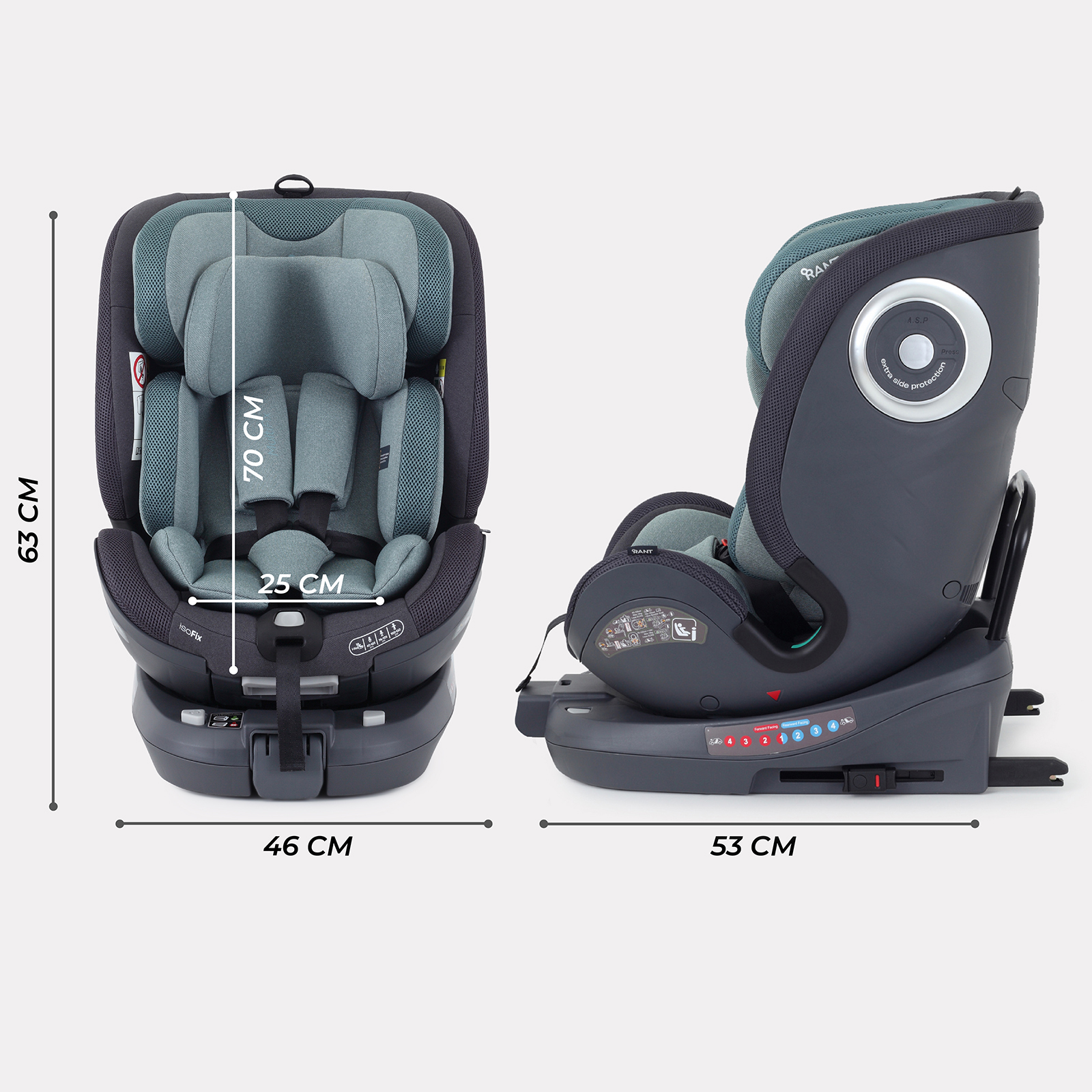 Автокресло Rant MultiFix Green Isofix 0+/1/2/3 (0-36 кг) зеленый - фото 2