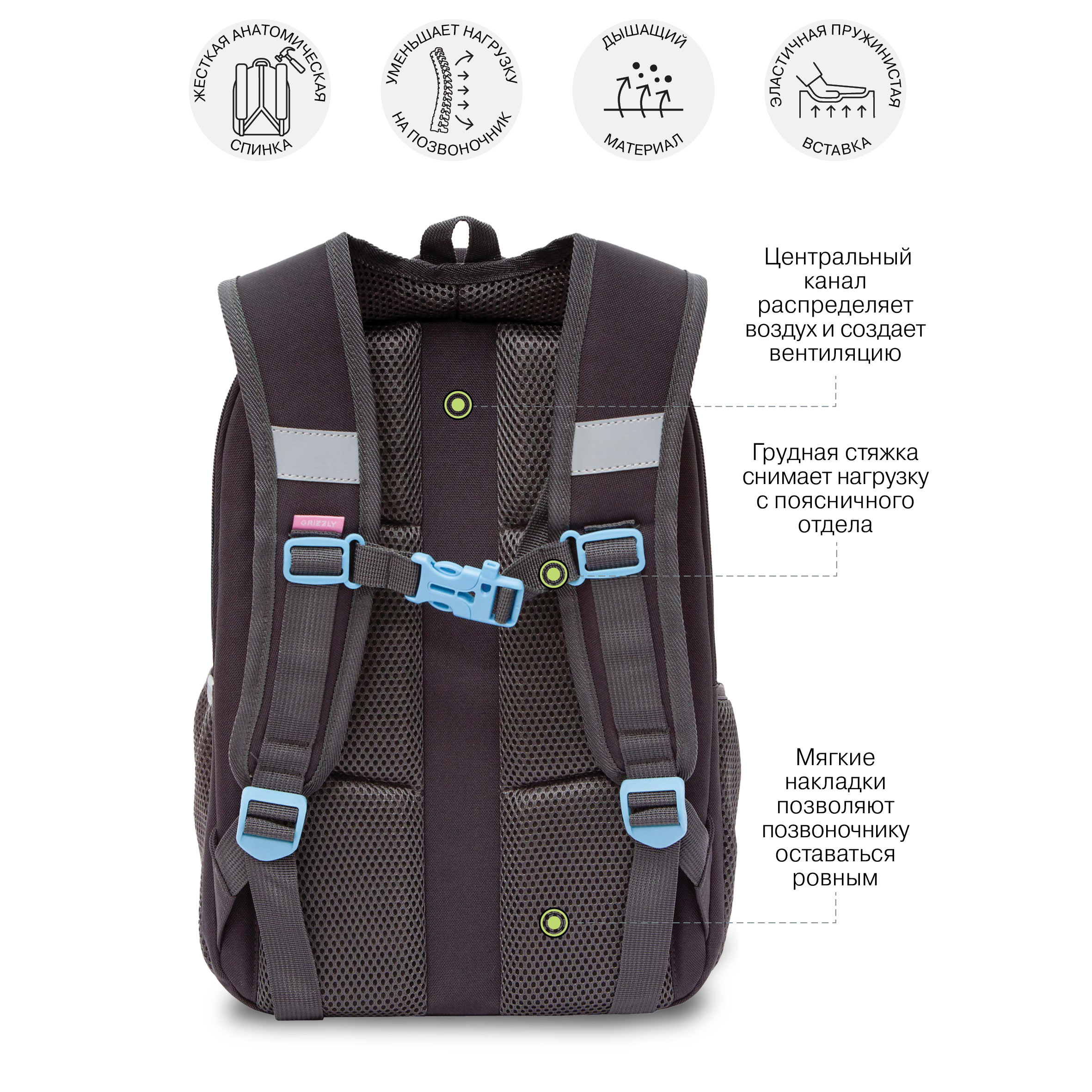 Ранец Grizzly для девочки - фото 9