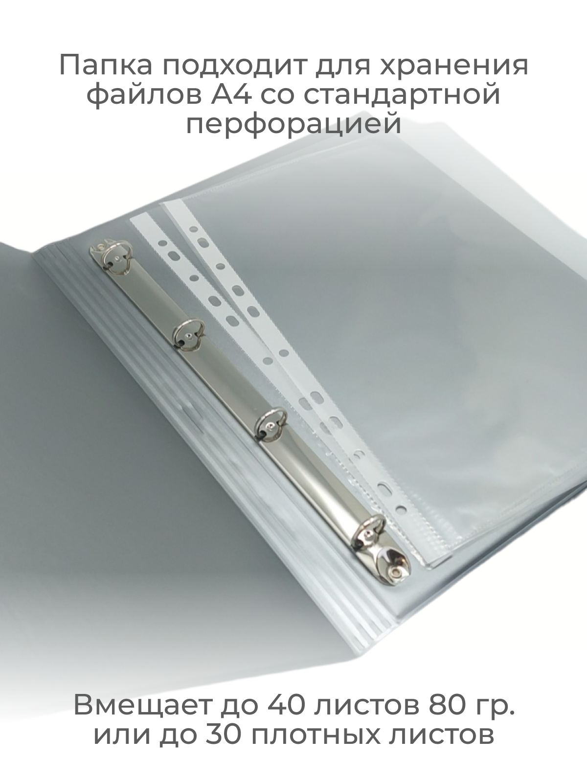 Папка dpskanc Портфолио на кольцах синяя - фото 5