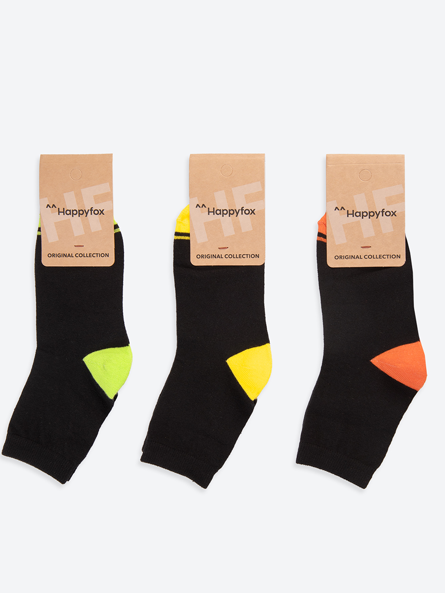 Носки 3 пары HappyFox HFGM6512черный - фото 1