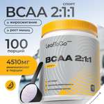 Аминокислоты BCAA порошок 2:1:1 LeafToGo БЦАА 500гр со вкусом апельсина