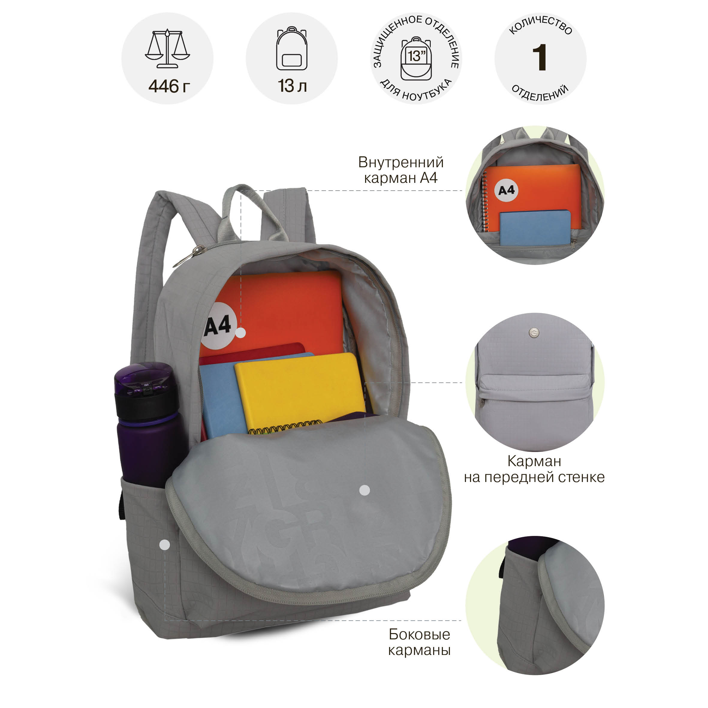 Рюкзак Grizzly Для девочки - фото 7