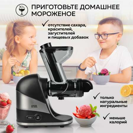 Соковыжималка GFGRIL шнековая 2 в 1 GF-J30 приготовление сорбета система легкой очистки EasyClean