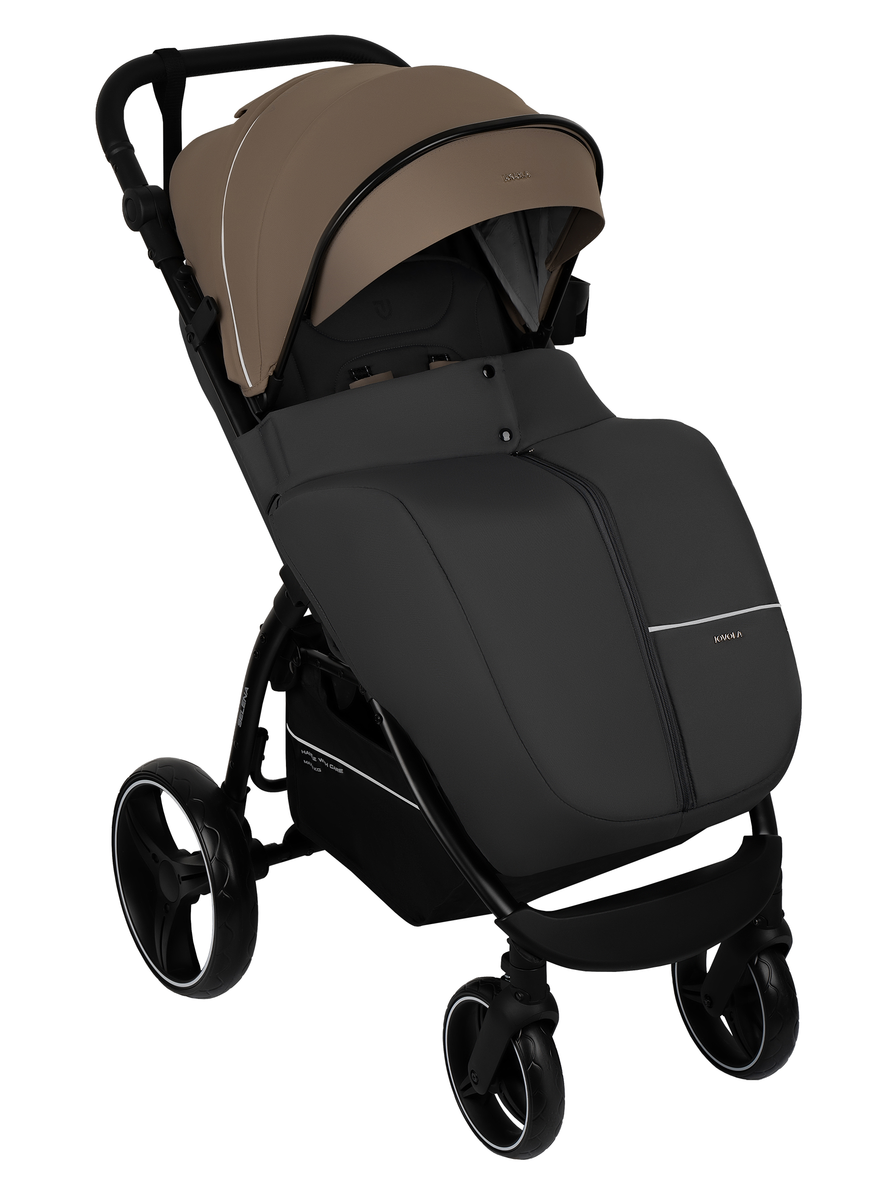 Коляска прогулочная JOVOLA SELENA 2026 темно-беж.-серый - фото 2