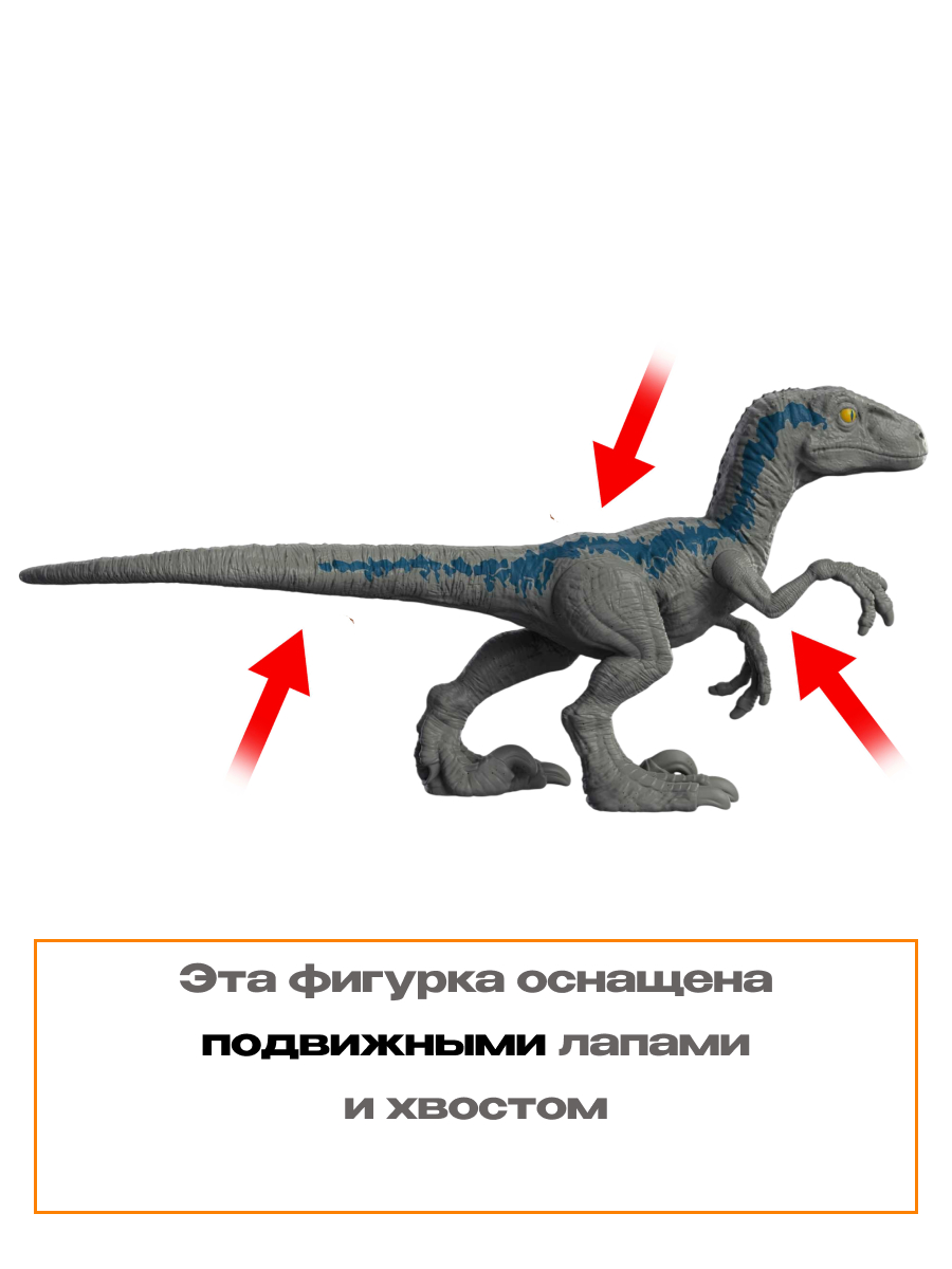 Фигурка Jurassic World динозавр Велоцираптор Блю - фото 3