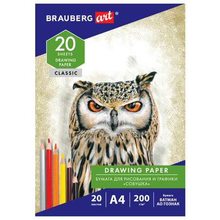 Художественная бумага Brauberg для графики 20 лист.