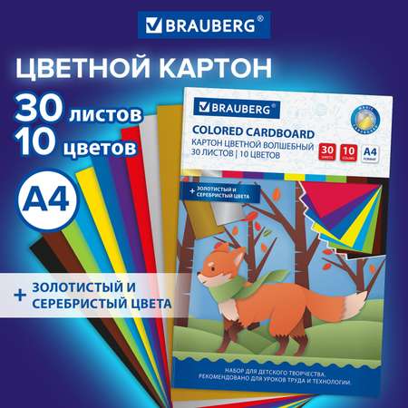 Цветной картон Brauberg 30 лист.