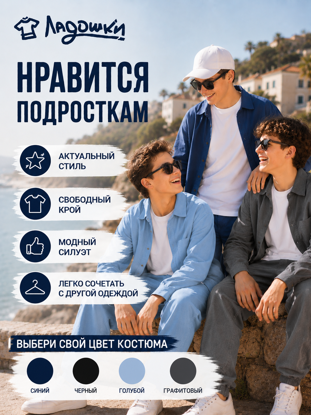 Костюм ЛАДОШКИ Костюм Вельвет синий - фото 7