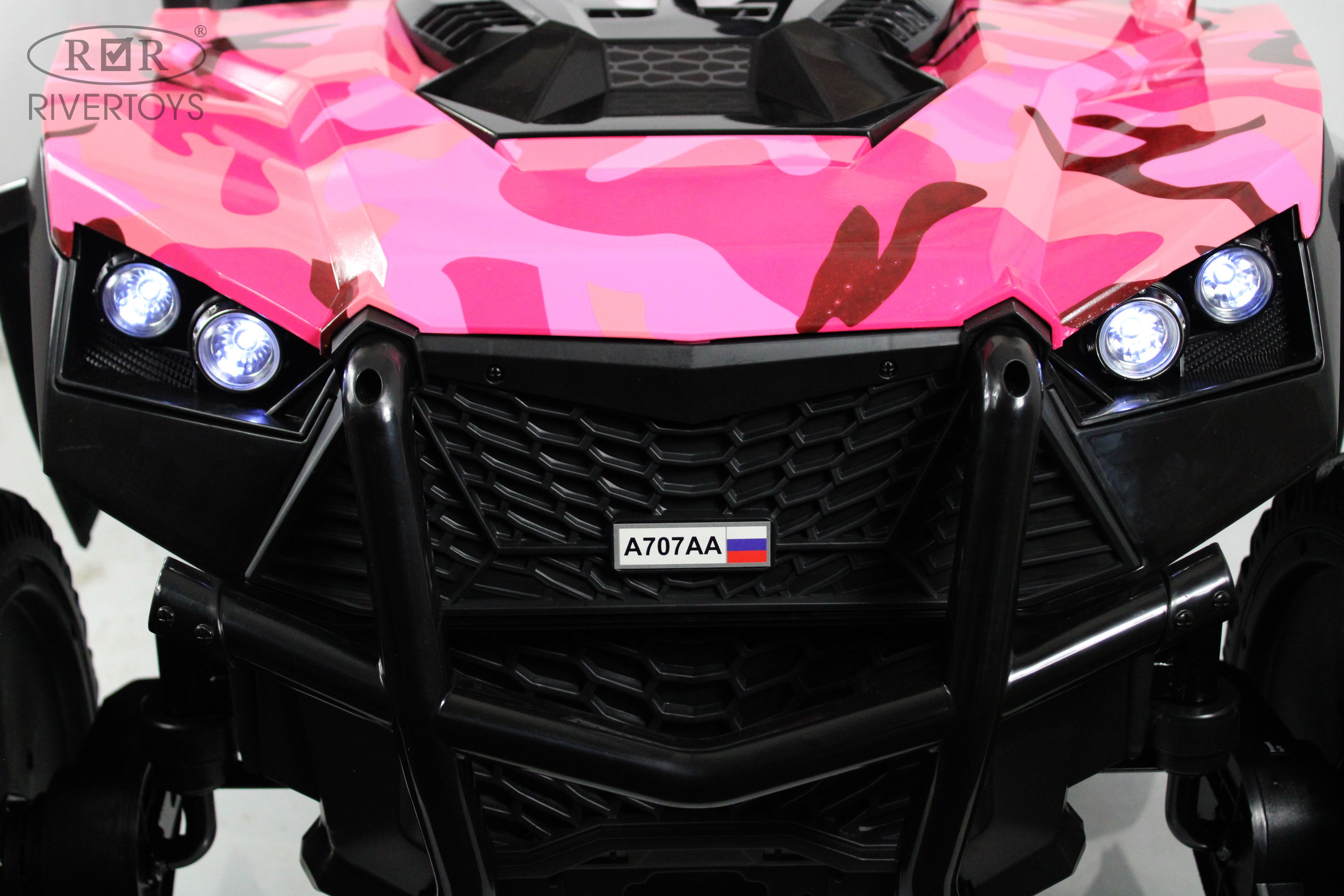 Электромобиль RIVERTOYS A707AA-LUX-NEW-PINK-CAMOUFLAGE С пультом ДУ - фото 16