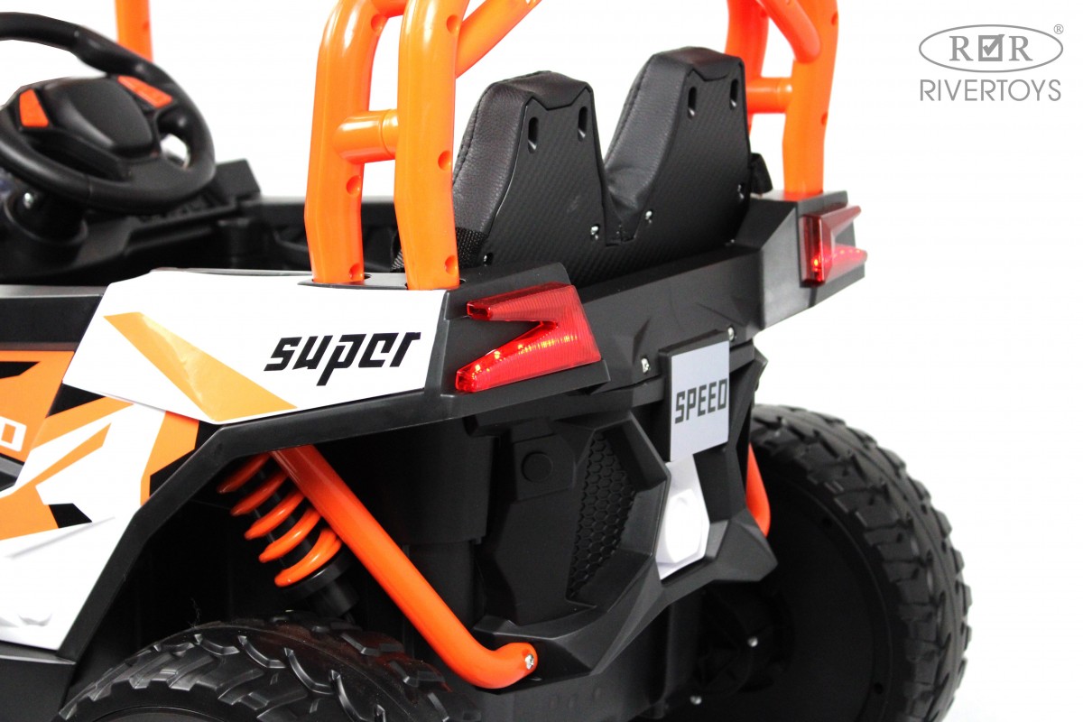 Электромобиль RIVERTOYS F888FF-A-4WD-ORANGE С пультом ДУ - фото 7