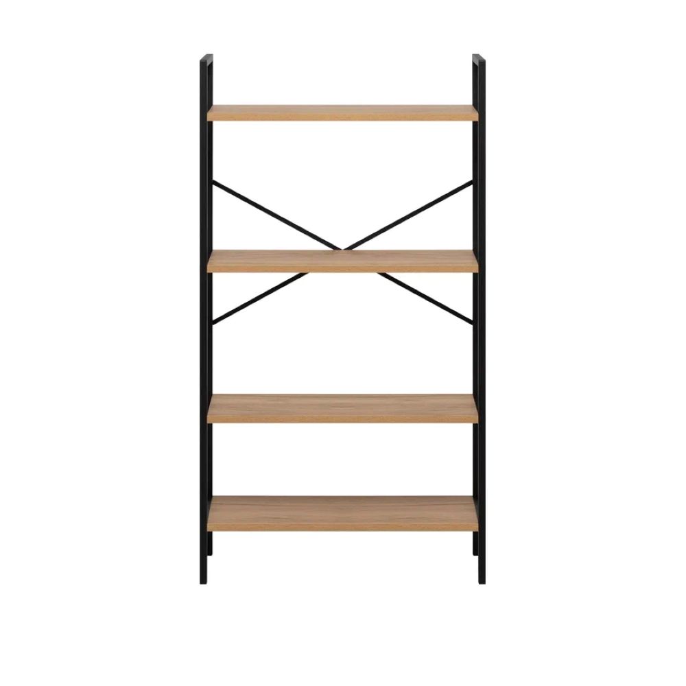 Стеллаж Leset Стилвуд 24 широкий 4 полки Черный/Дуб крафт золотой - фото 5
