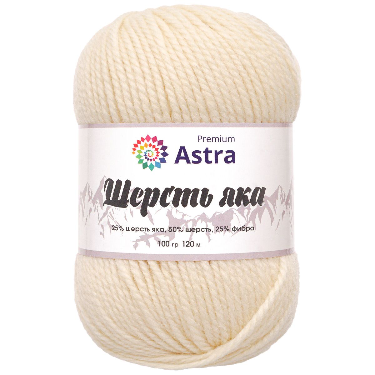 Пряжа Astra Premium Шерсть яка Yak wool теплая мягкая 100 г 120 м 01 белый 2 мотка - фото 9