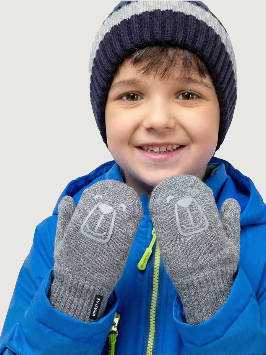 Варежки NIKASTYLE 14м22326 серый меланж - фото 1