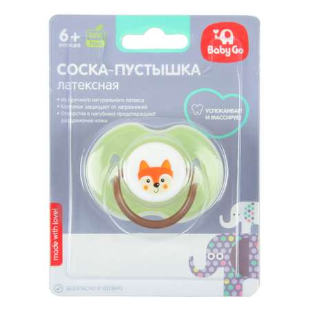 Пустышка BabyGo латекс ортодонтическая от 6 мес. 1 шт.