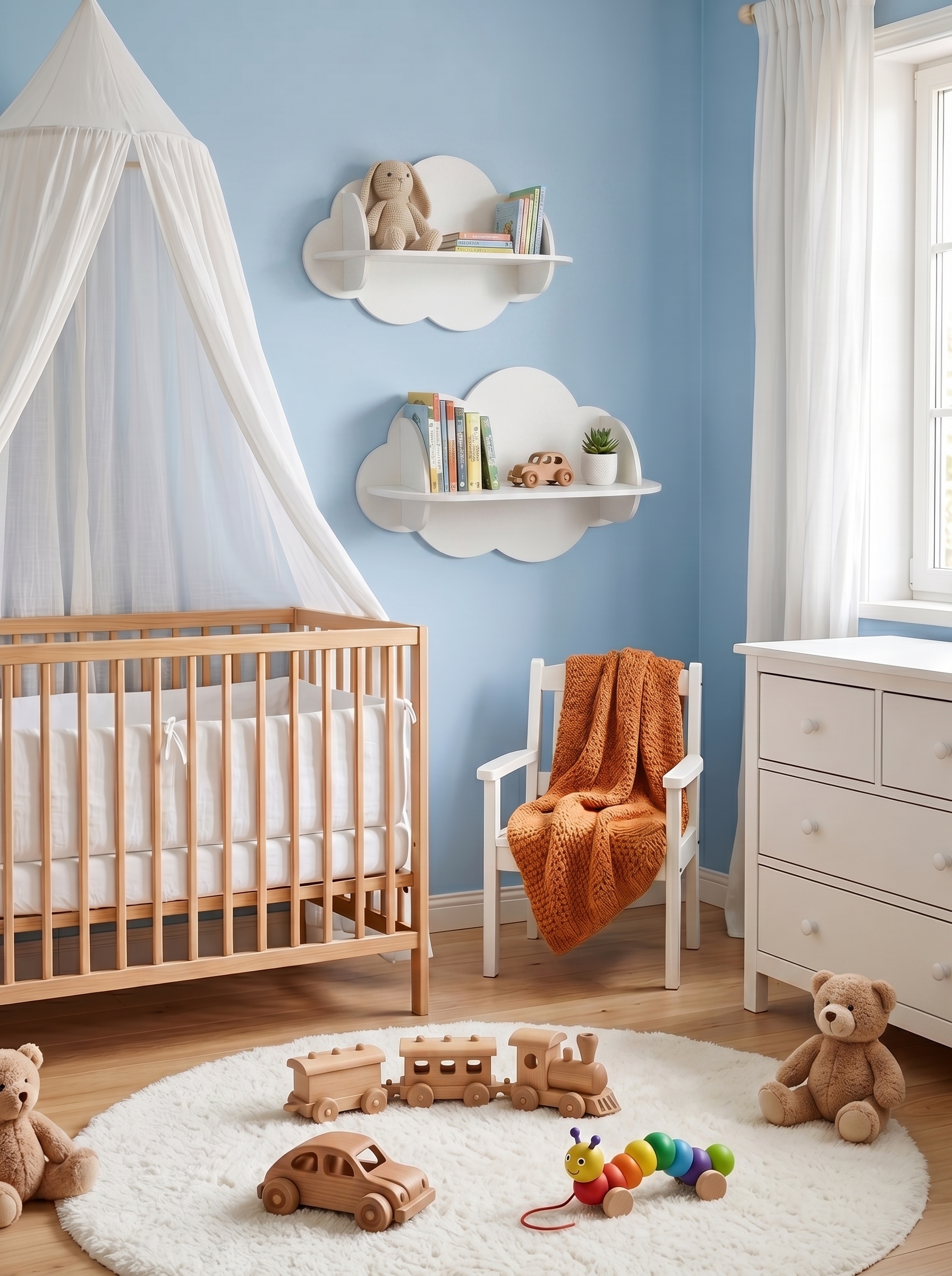 Полка Облако 450х200х300 Pema kids 2 шт Белый - фото 7