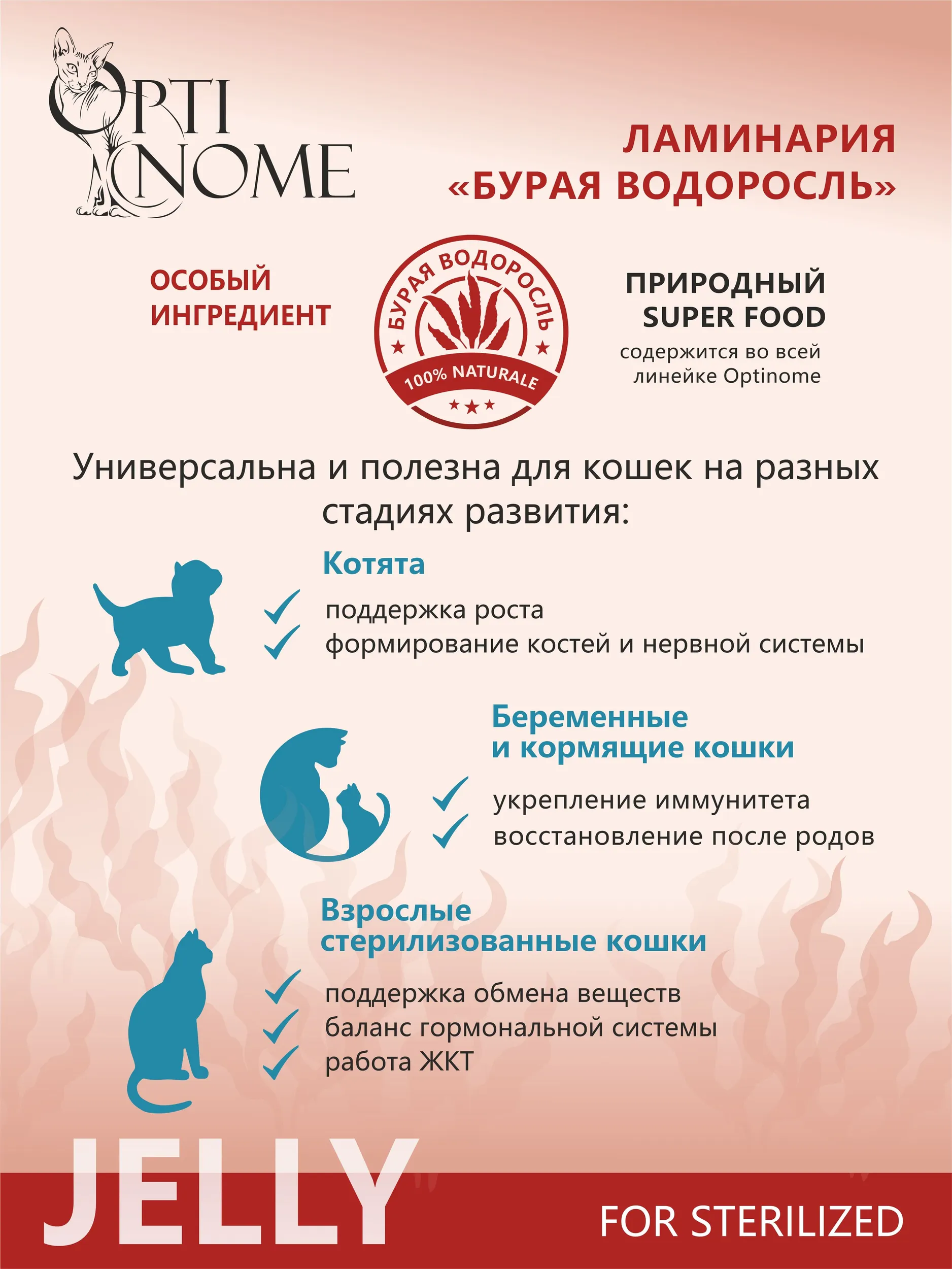 Корм влажный Optinom для стерилизованных кошек и кастрированных котов с ягненком и облепихой 28шт - фото 6