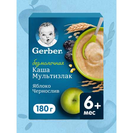 Каша Gerber безмолочная мультизлаковая яблоко-чернослив 180г с 6 месяцев