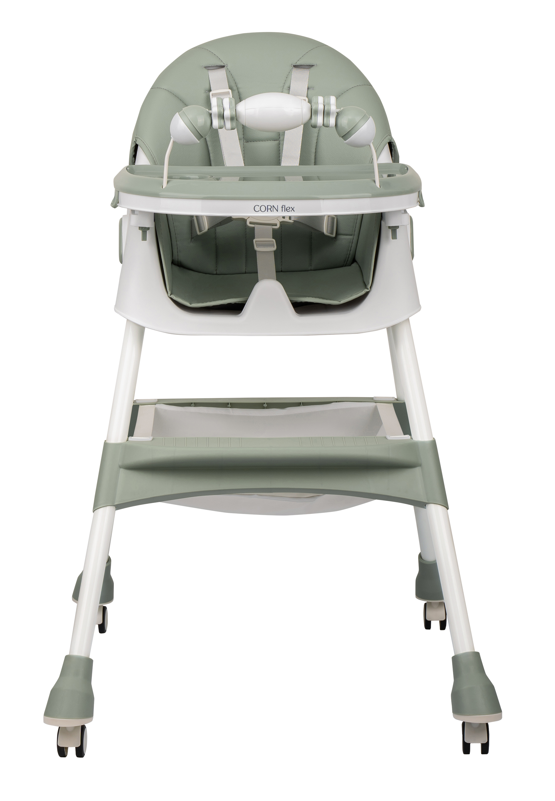 Стульчик для кормления Indigo Corn Flex зеленый-серый - фото 7