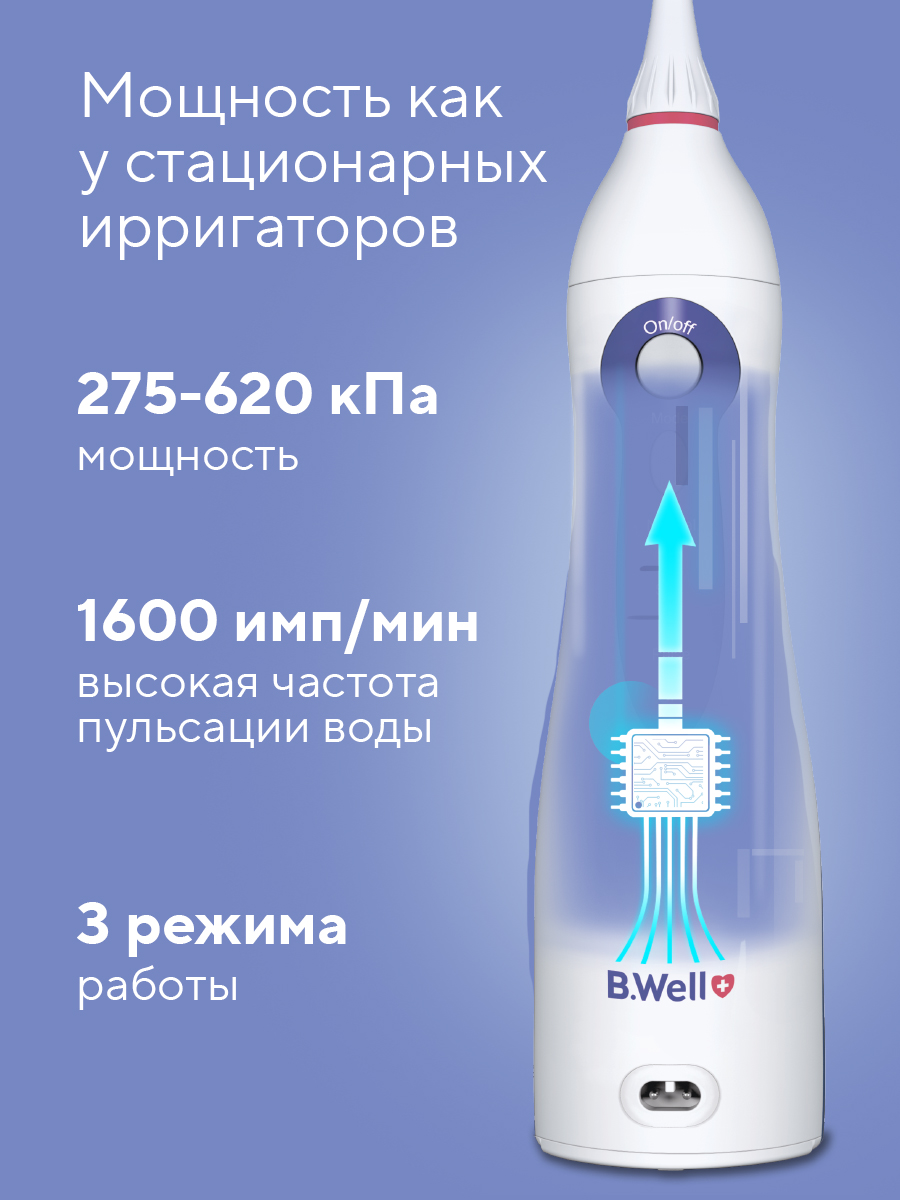 Ирригатор B.Well импульсный 3 реж. - фото 8