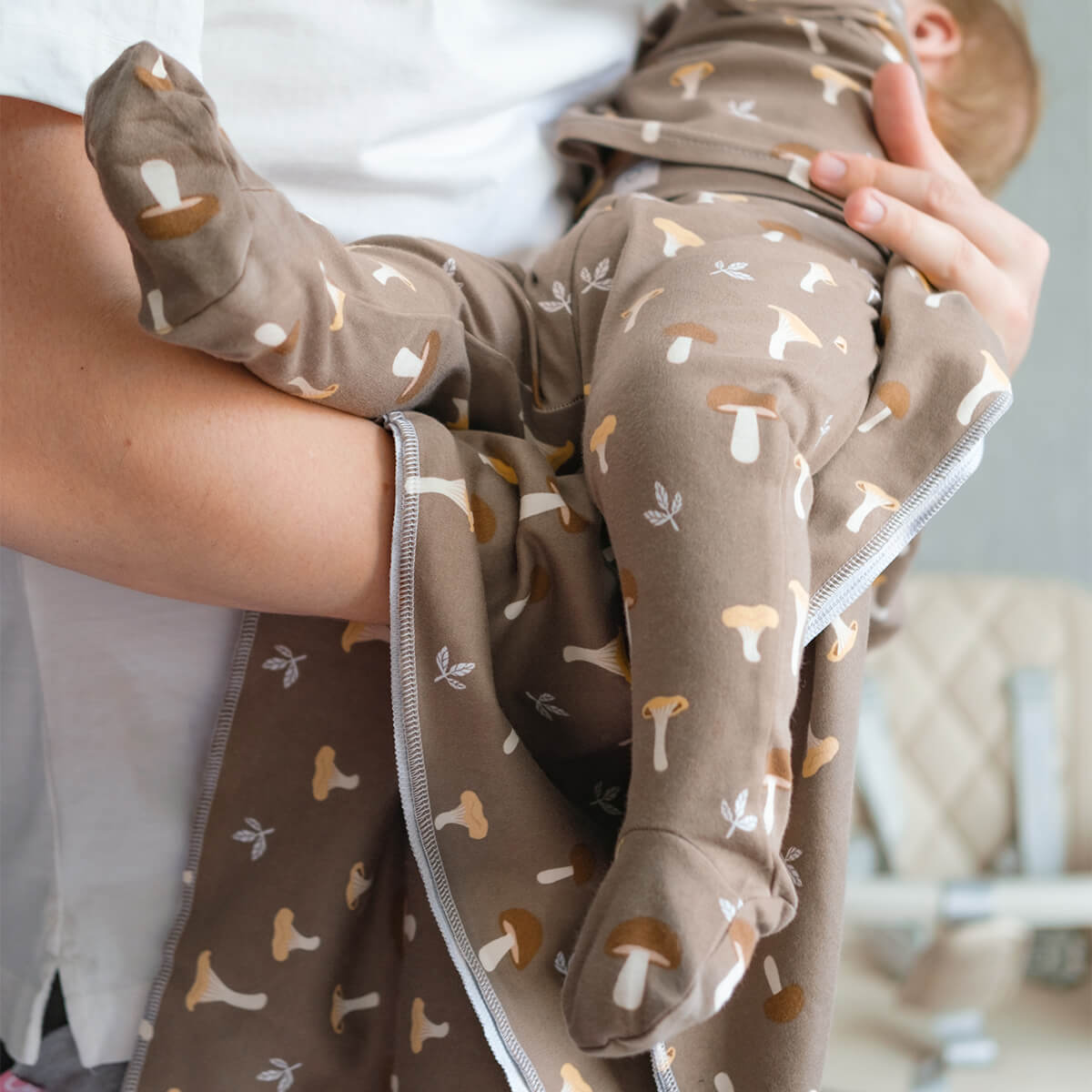 Пелёнка Mjolk Грибочки Hello Mommy трикотаж 85х120 см 2 шт. - фото 5