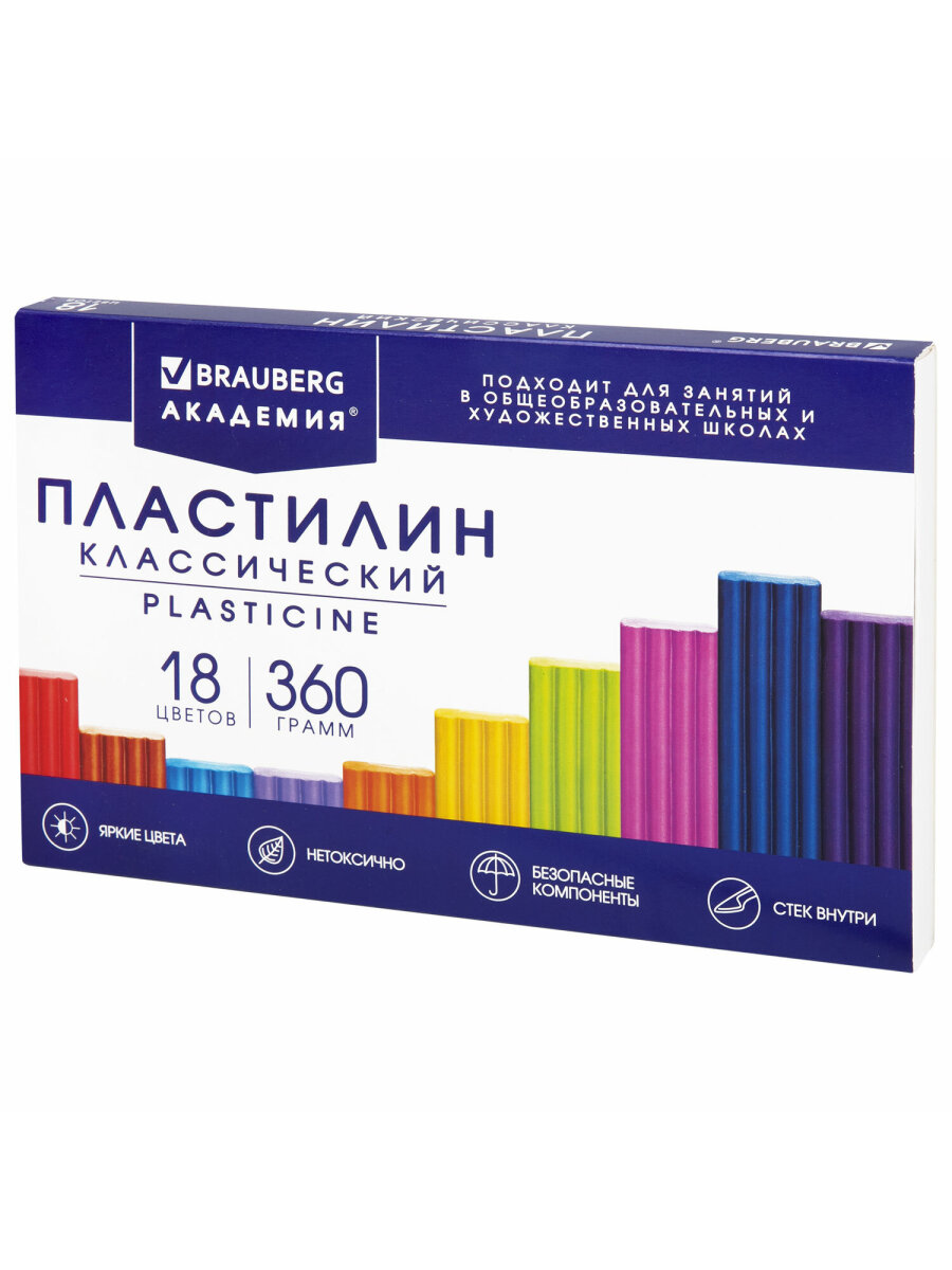 Пластилин Brauberg 18 цв. - фото 1