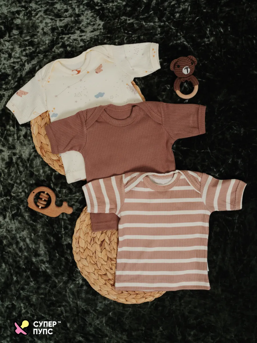 Футболки 3 шт Супер Пупс нбр/3пр/футб/полоска/сон - фото 13