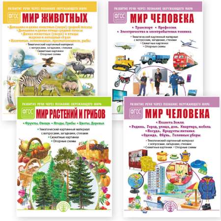 Набор книг Школьная Книга Развитие речи через познание окружающего мира. 4 шт