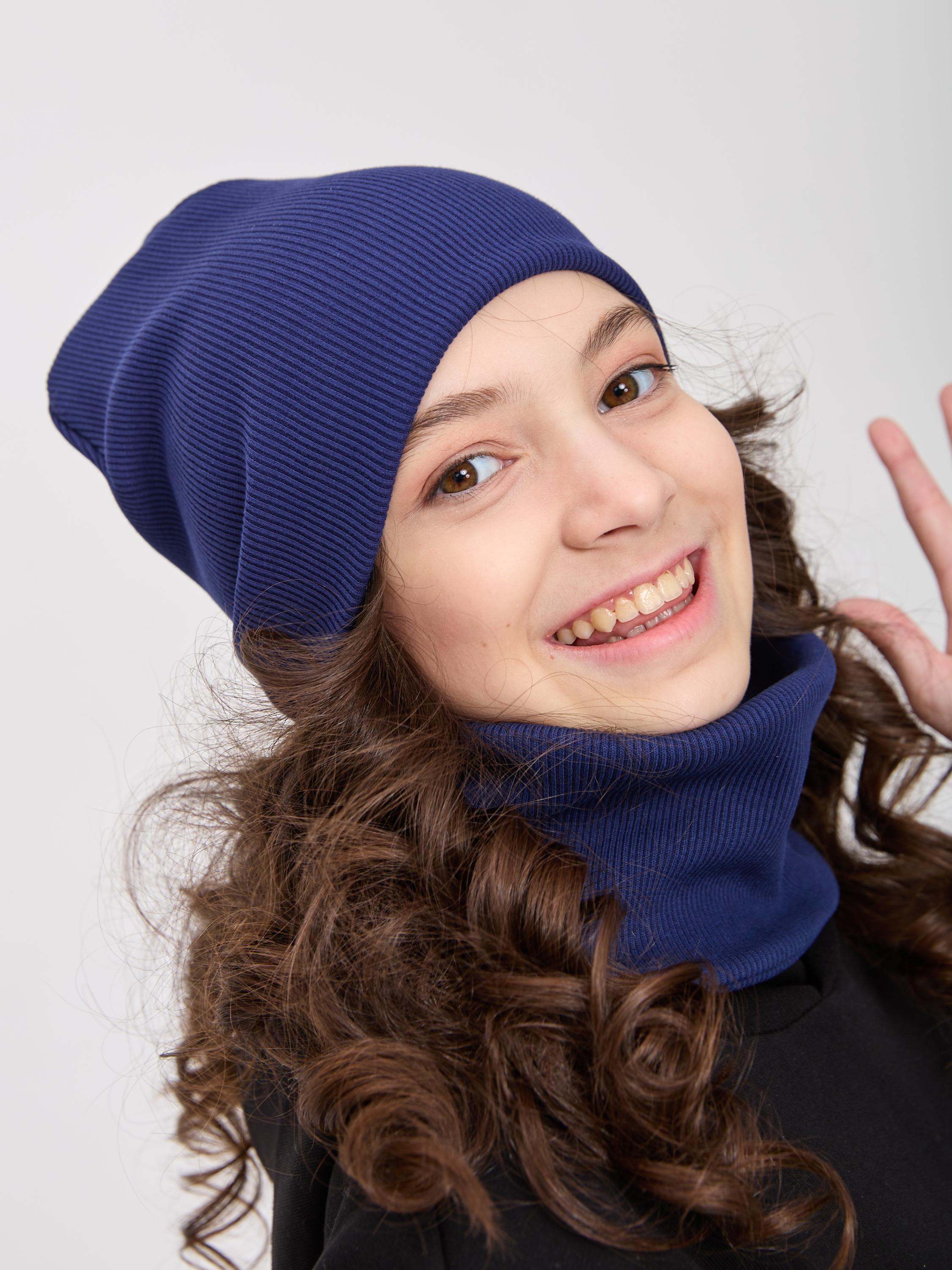 Шапка и снуд Лапушка 0258 тёмно-синий - фото 19