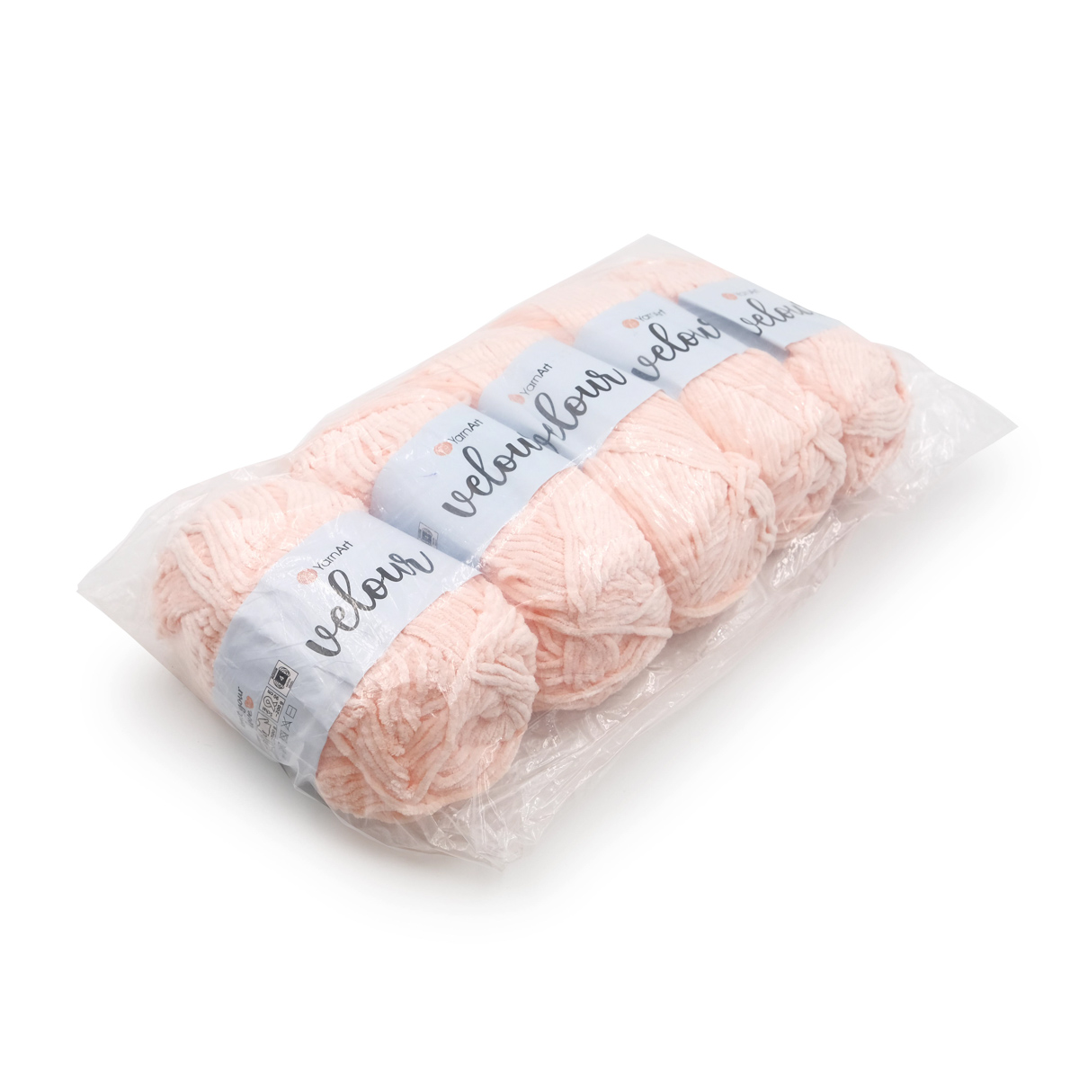 Пряжа для вязания YarnArt Velour 100 г 170 м микрополиэстер мягкая велюровая 5 мотков 869 пудровый - фото 3