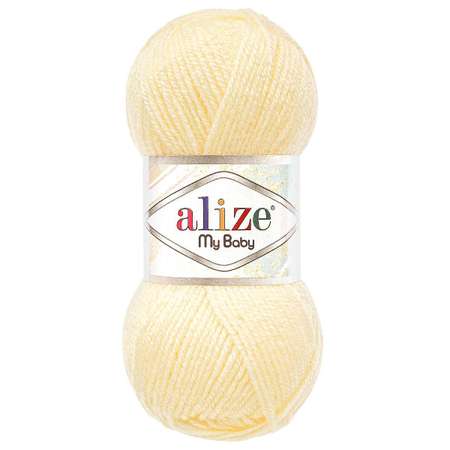 Пряжа для вязания Alize my baby 50 г 150 м акрил мягкая гипоаллергенная 1 кремовый 5 мотков