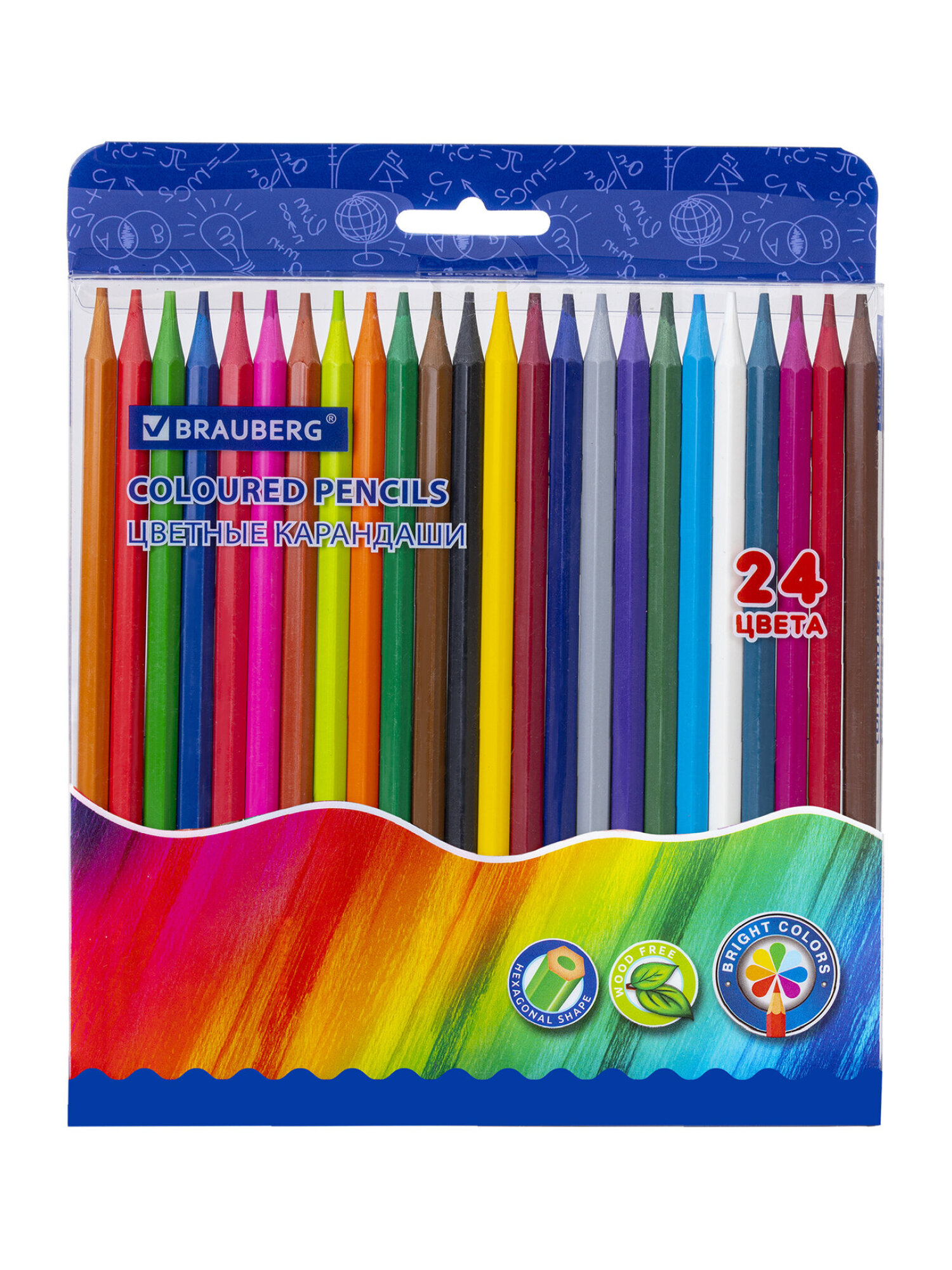 Карандаши цветные Brauberg 24 шт. - фото 10
