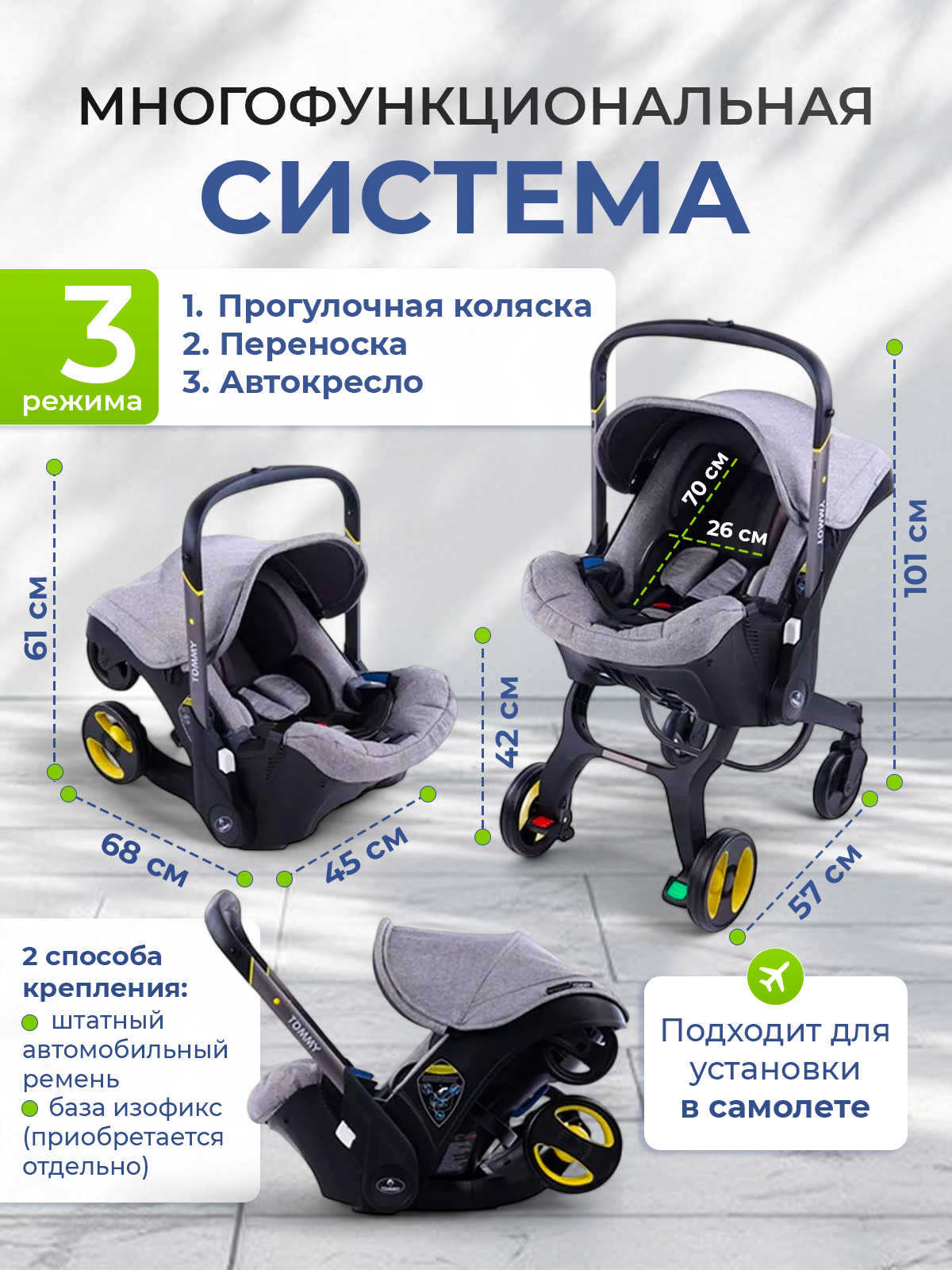 Коляска трансформер TOMMY Smart - фото 2