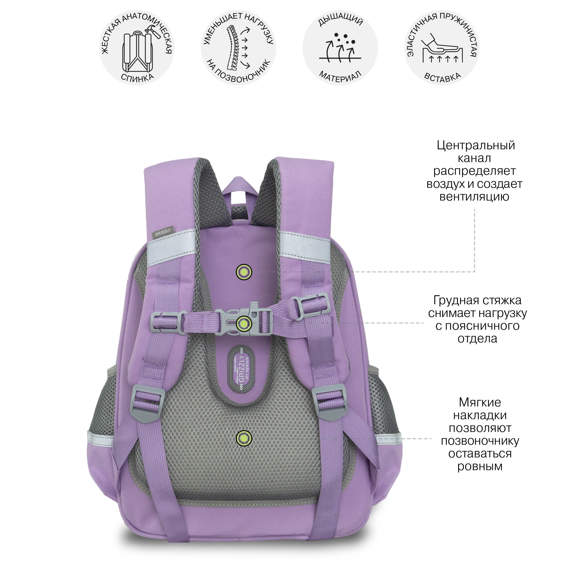Ранец Grizzly для девочки - фото 8