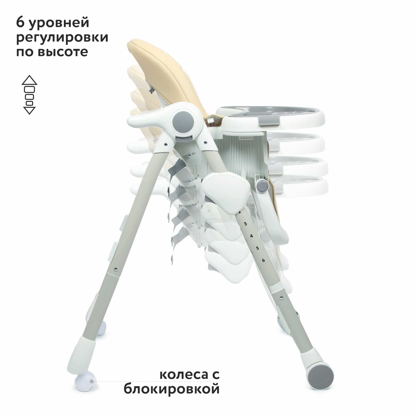 Стульчик для кормления Babyton Multiset Beige классический - фото 3