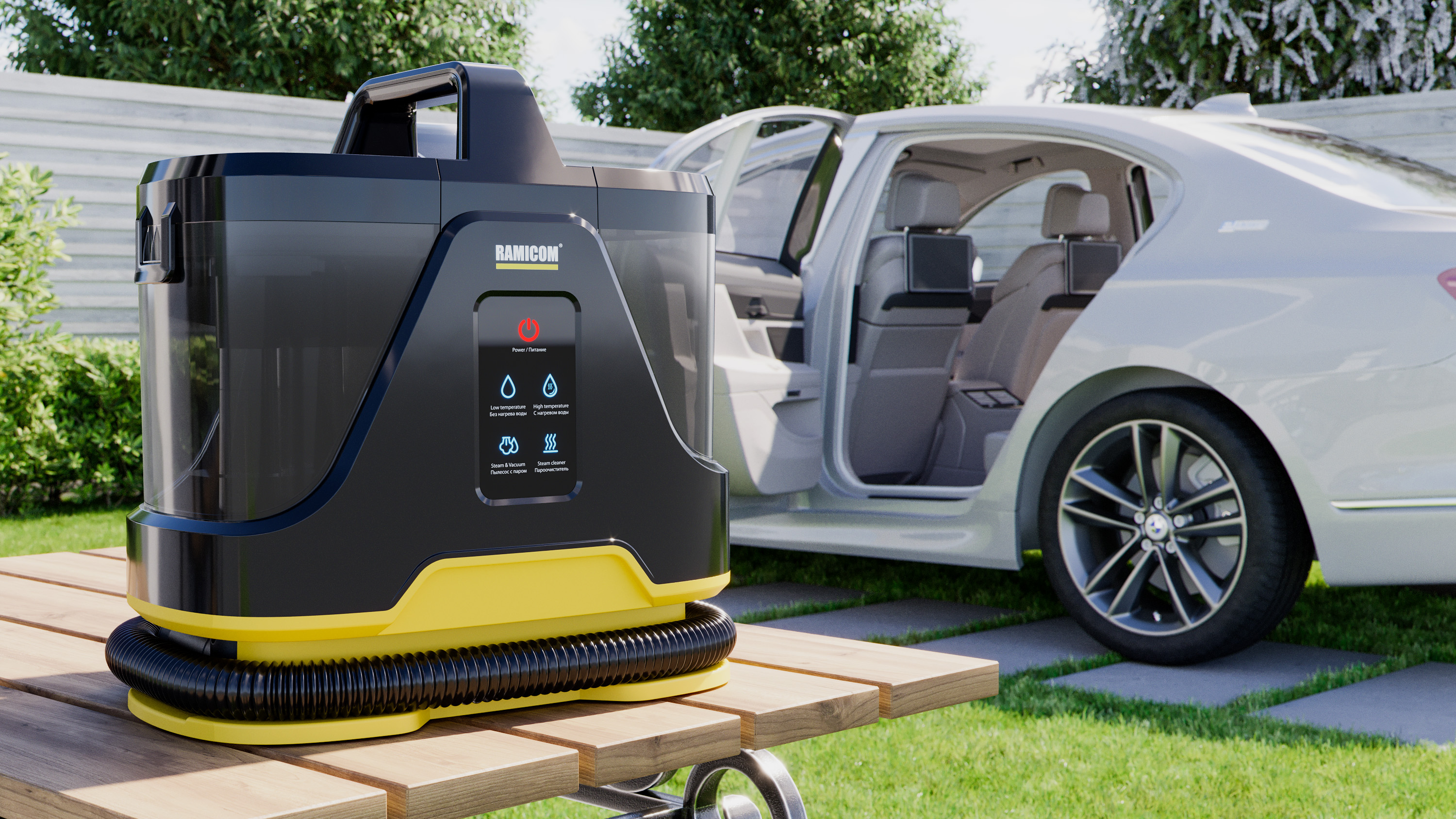 Моющий пылесос с горячим паром Ramicom RWC3500 для чистки мебели ковров авто и дома - фото 22