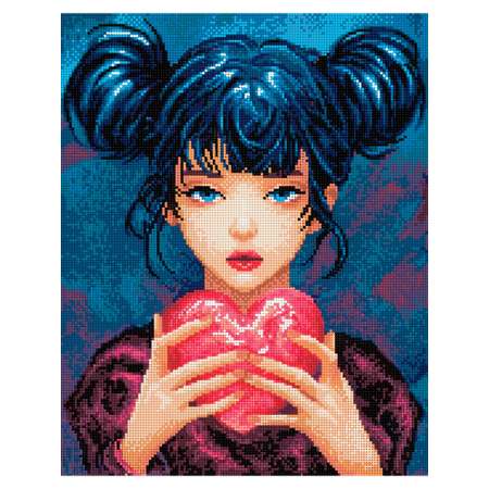 Алмазная мозаика Art on Canvas Девочка с сердцем в ассортименте