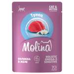 Корм для котят и кошек Molina пауч с тунцом волокна в желе 70г