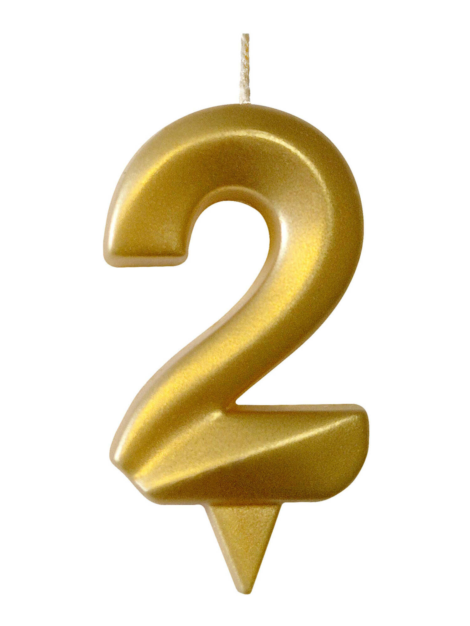 Свеча-цифра для торта Свечной маркет украшение в виде цифры 2, 7 см, на ножке - фото 2