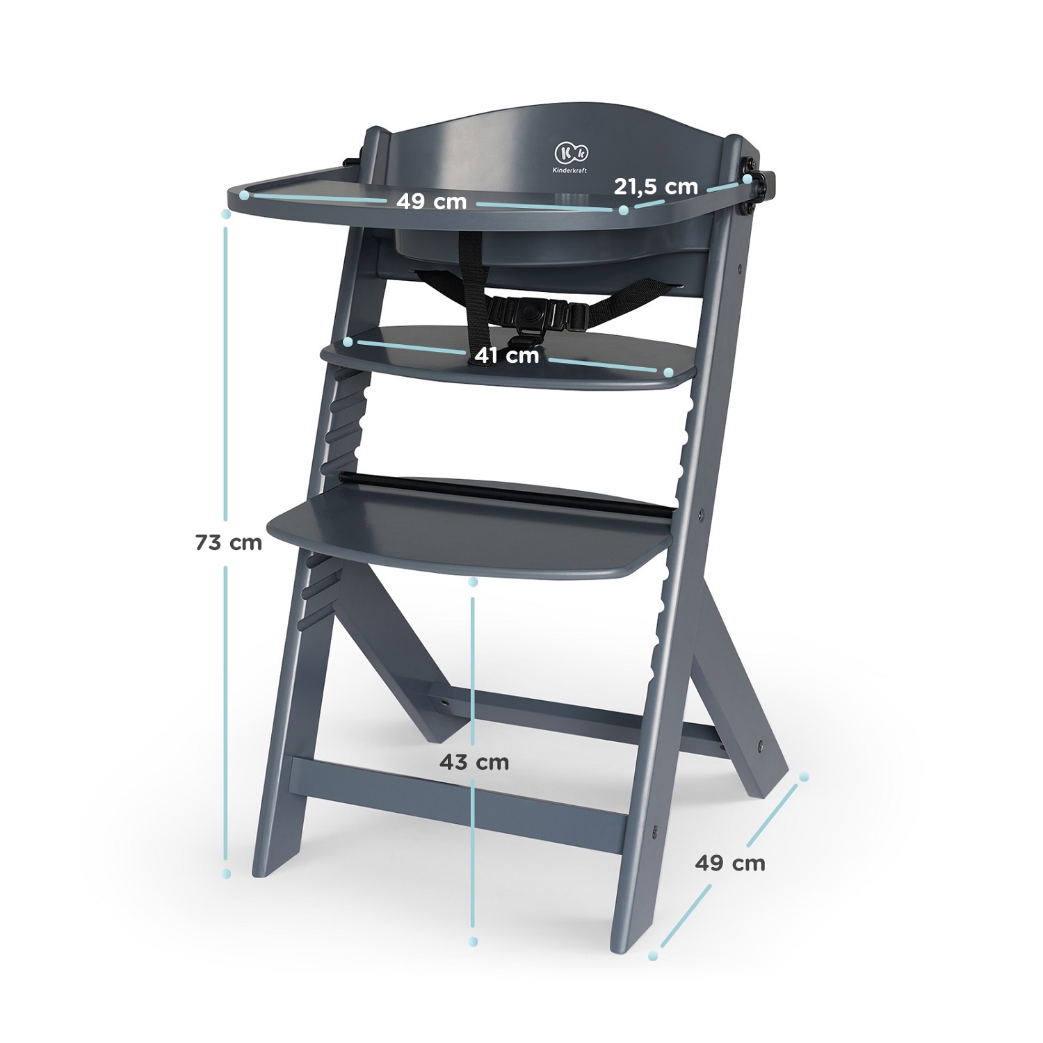 Стульчик для кормления Kinderkraft Enock Grey трансформер - фото 5