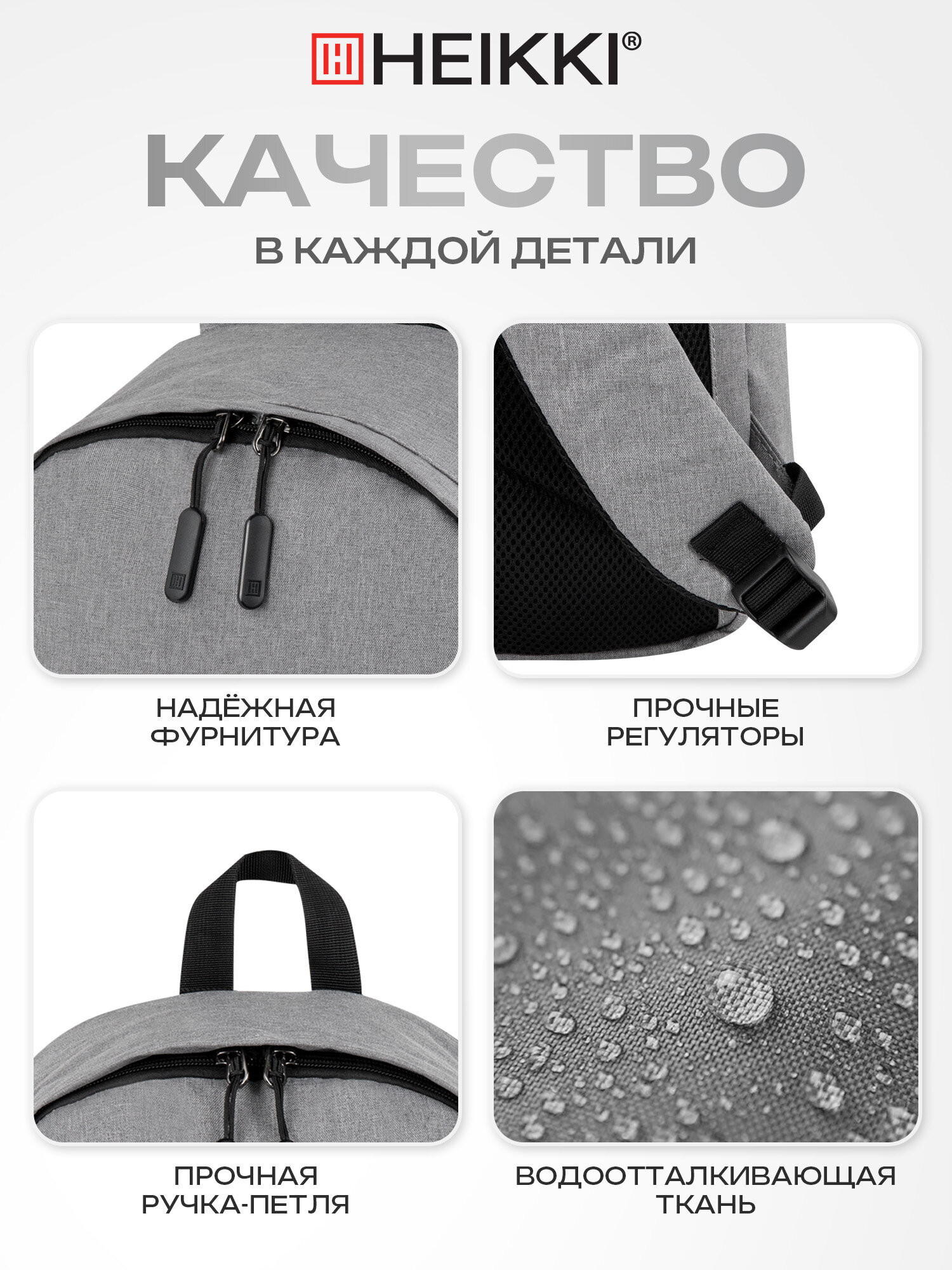 Рюкзак Heikki школьный городской для подростков для ноутбука - фото 5