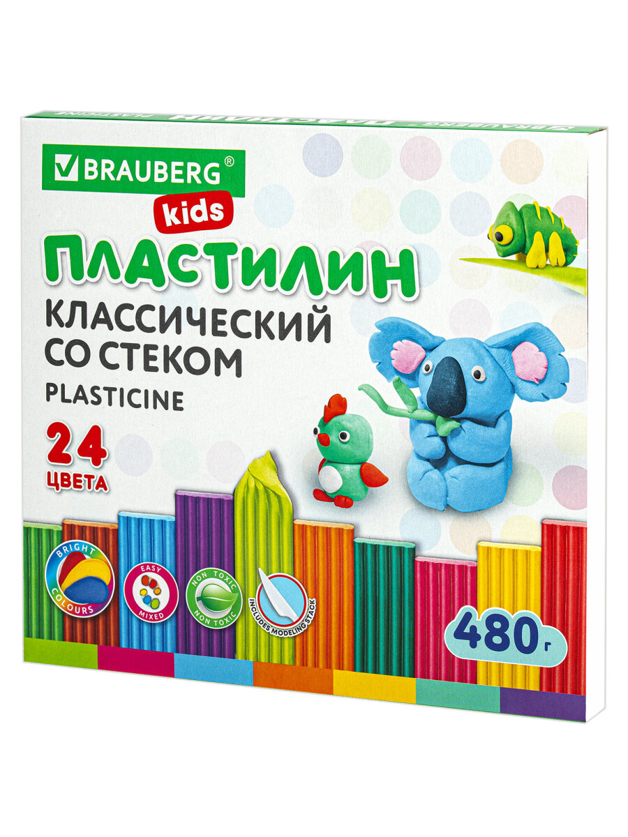 Пластилин Brauberg 24 цв. - фото 4