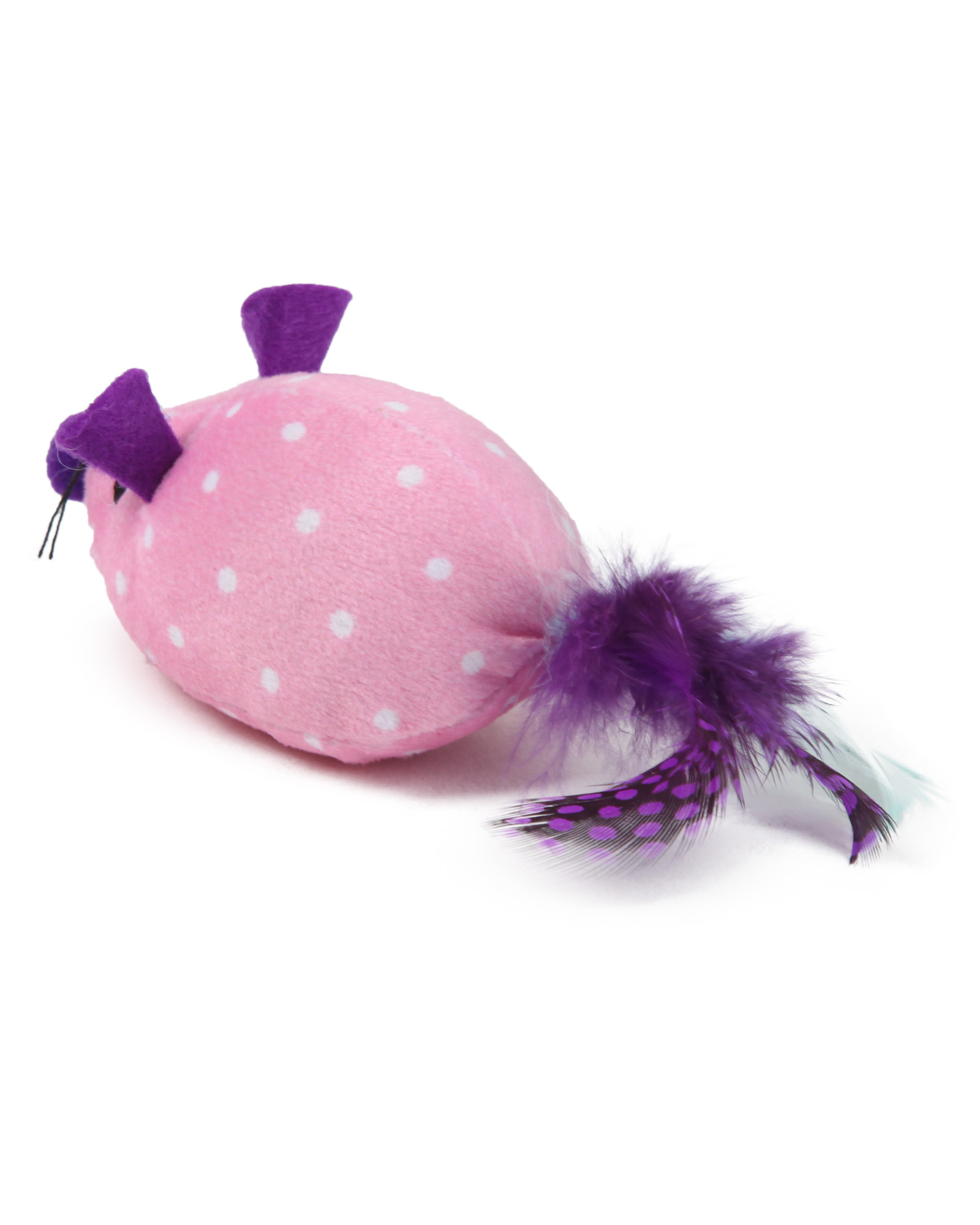 Игрушка для кошек Barbaks Мышь Пухляш розовая с кошачьей мятой 10см - фото 4